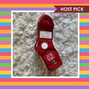 Rae Dunn Cushioned Mid Crew Christmas Socks - 5 Pairs - Furry & Bright